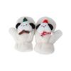 Korean Style Furry Puppy Plush Christmas Gloves: Women's Thick, Warm, Fleece-Lined with Hanging Neck Design