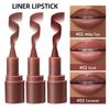 5 Shades Gradient Lip Crayon Matte Velvet Lip Liner Waterproof Non Transfer Smooth Contour Tint Black Brown Long Lasting Daily Lip Makeup Cosmetic