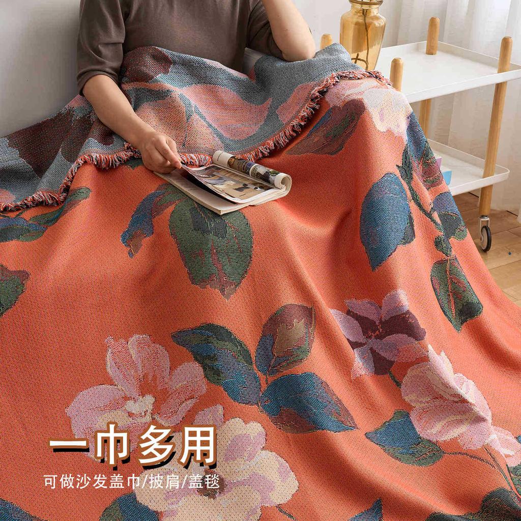 American Retro Ethnic Style Linen Sofa Cover Throw Dust Protector Blanket