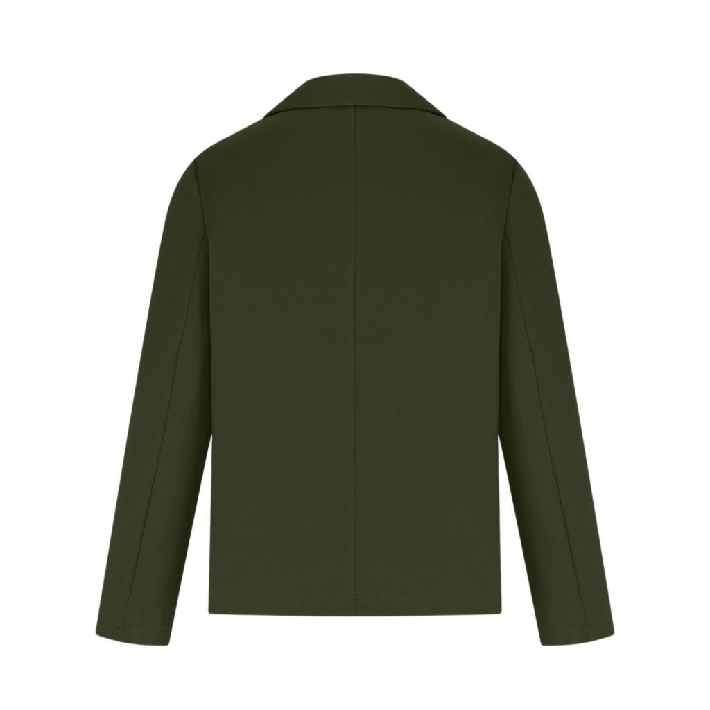 Fashion Women Solid Color Casual Suit Temperament Button Long-sleeved Jacket