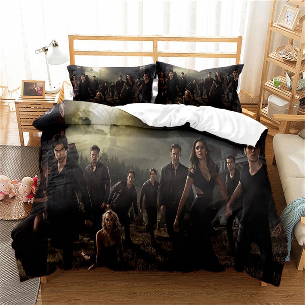 Horro Vampire Duvet Cover Set, 3D Exquisite Anime Cartoon Digital Print Bedding Set Comforter Bed Youth Home Decor Girls Gift