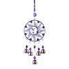 Turkiye Blue Eyes Alloy Sun Star Moon Pendant with Bell Charm Wind Chimes for Home Garden Hanging Wall Decoration Lucky Amulet