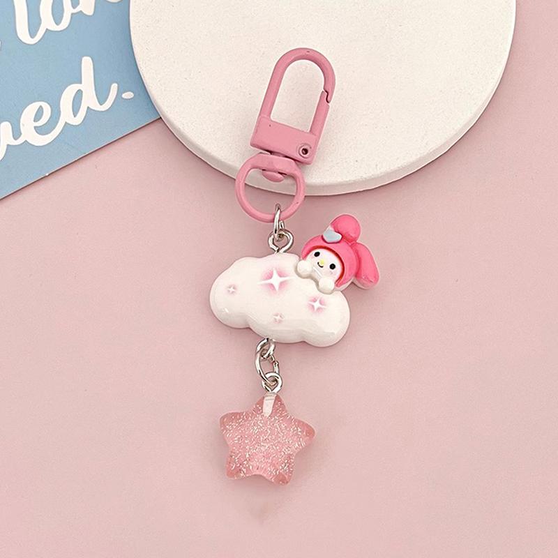Cute Cloud Star Keychain Girls Cartoon Kawaii Key Chain For Women Couple Children Bag Charms Kpop Jewelry Key Accessories