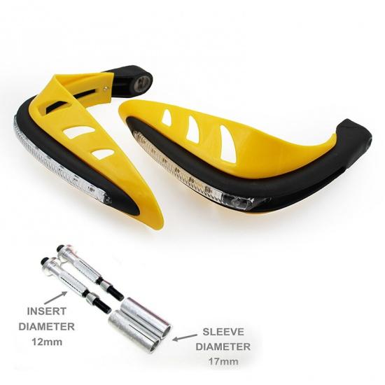 

Рифмированные 7/8 светодиодные защитные ограждения для рук, мотоциклетные поручни, универсальные для Honda XR XL XLR 200 250 350 400 500 600 Dirt жёлтый