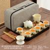 Open Ru Kiln Tea Set Retro Qingshan Portable Open Tea Ware Household Kung Fu Ceramics Complete Set Customized Printing