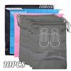 5pcs Shoes Storage Organizer Bags Non-woven Travel Portable Closet Bag Waterproof Pocket Clothing Tranparent Hanging Bag