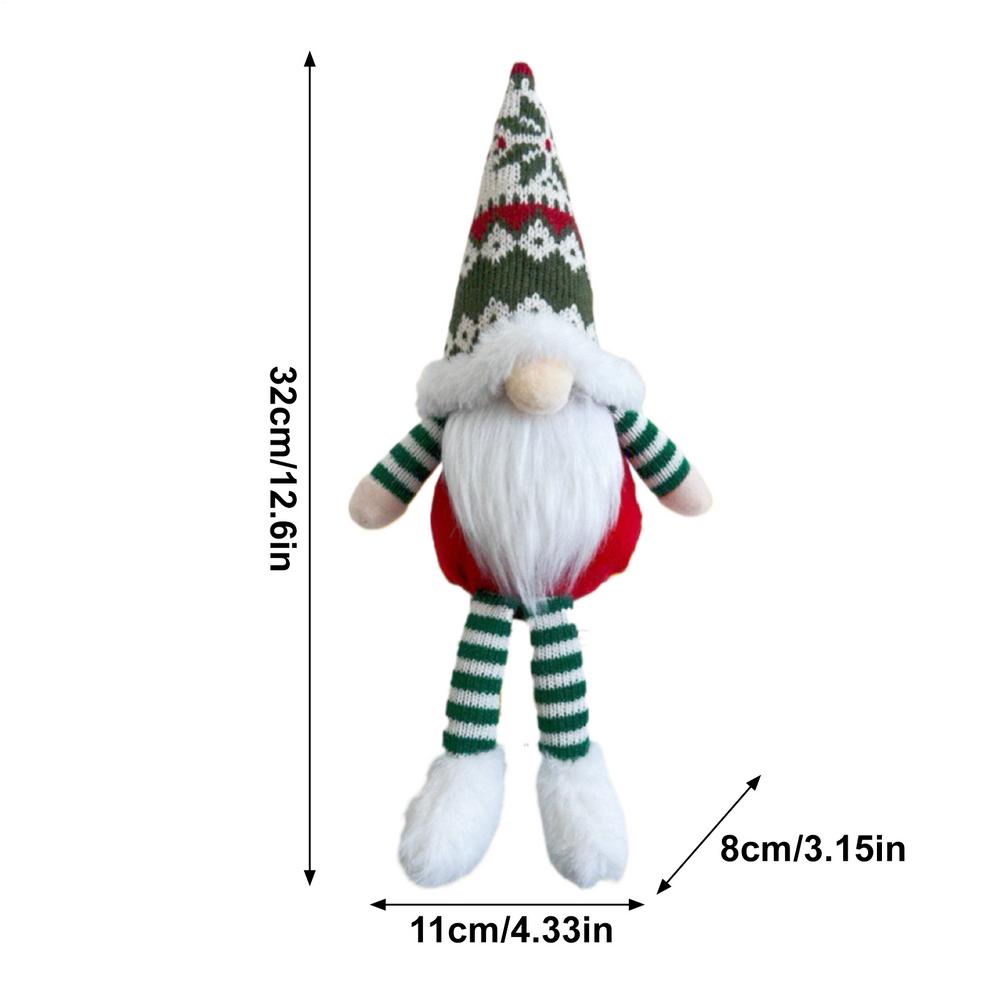 Christmas Gnome Festival Dwarf Doll Decorative Faceless Doll for Living Room Shelf Mantle Bedside Desk Counter Nightstand