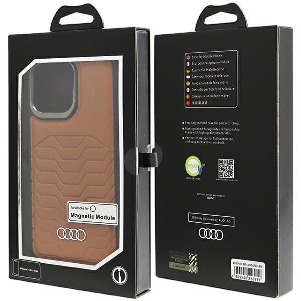 Audi Synthetic Leather Magsafe Iphone 14 Pro Max 6.7 Brazowy/Brown Hardcase Au-Tpupcmip14Pm-Gt/D3-Bn