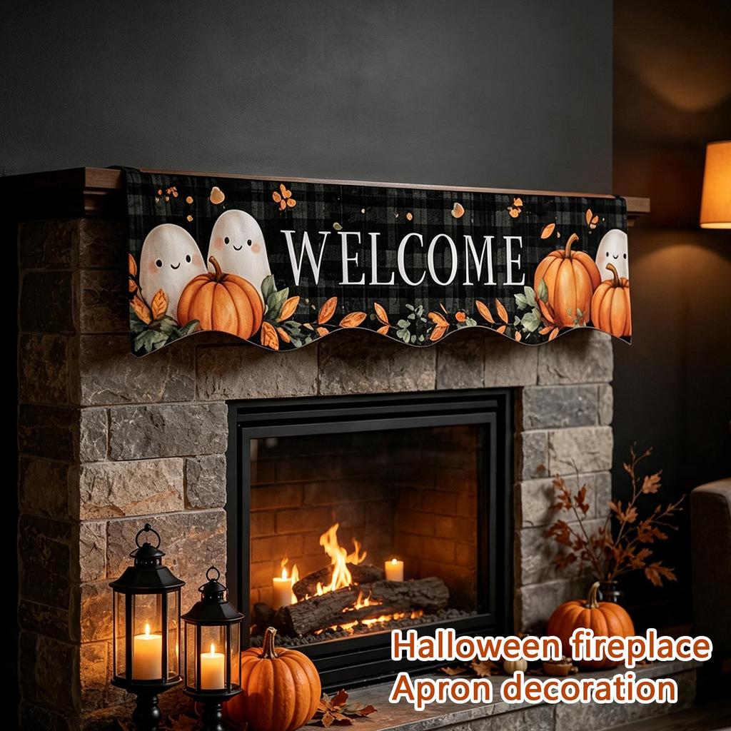 Halloween Fireplace Mantel Scarf Decorative Holiday Table Runner for Fall Home Decor
