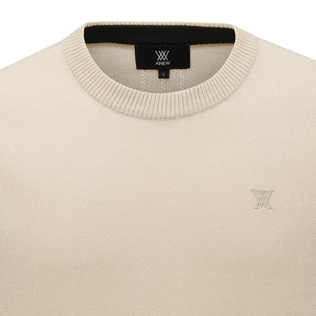 ANEW GOLF Men Solid Short Sleeve Sweater_Be