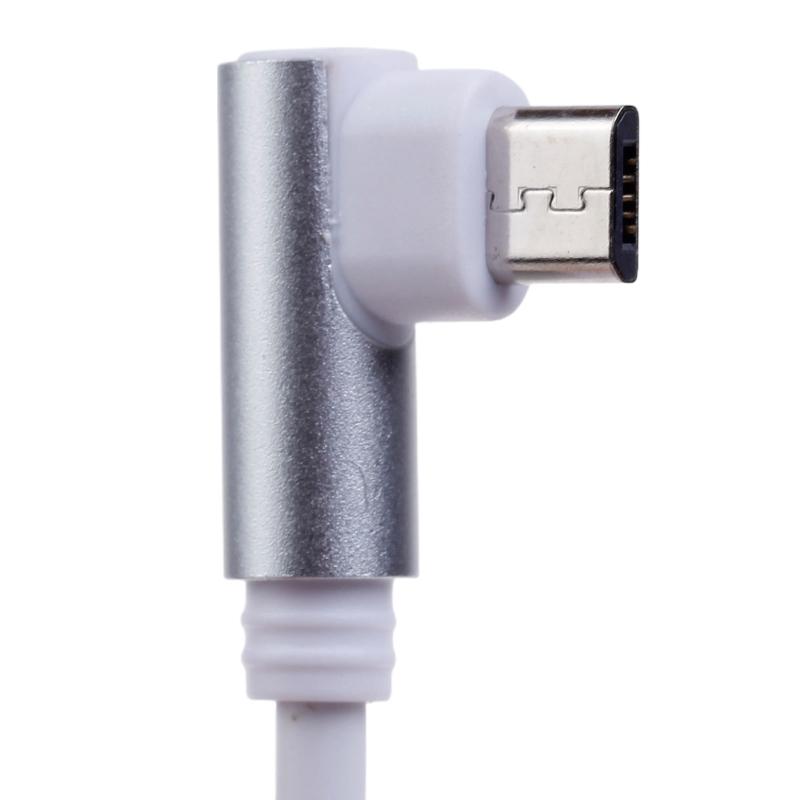 0.3/1m 90 Degrees Micro USB Data Cable Fast Charging Cable Efficient Cable Data Line for Cellphone Tablet Charge Cable