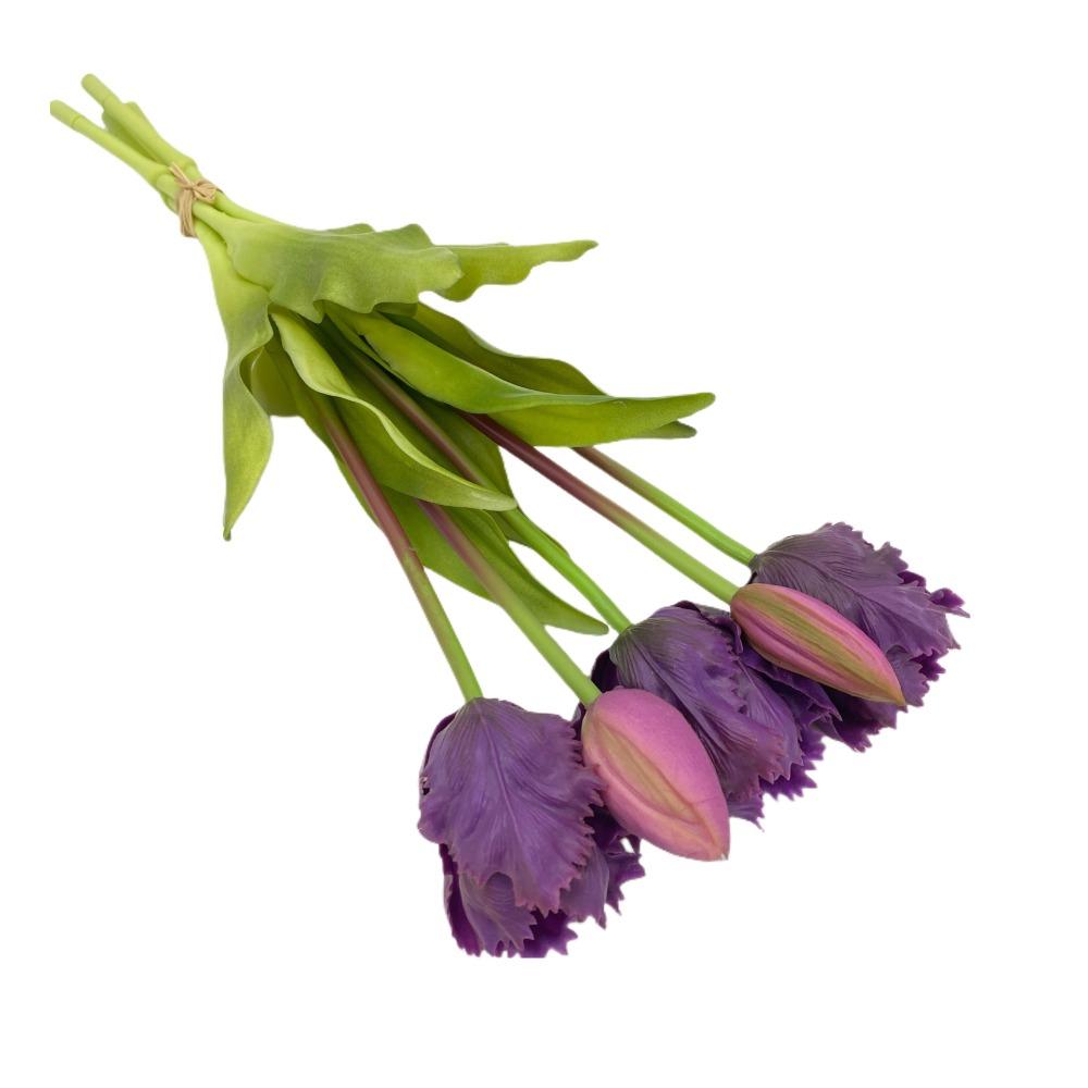 5pcs Real Touch Simulation Tulip Bouquet Luxury Fake Flowers  Ride Bouquet