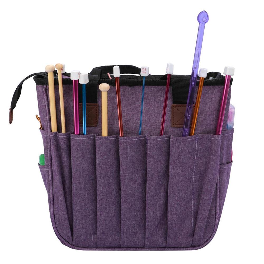 Knitting Bag Large Yarn Storage Organizer Crochet Bags and Totes with Inner Divider Yarn Holder Case for Knitting Needles