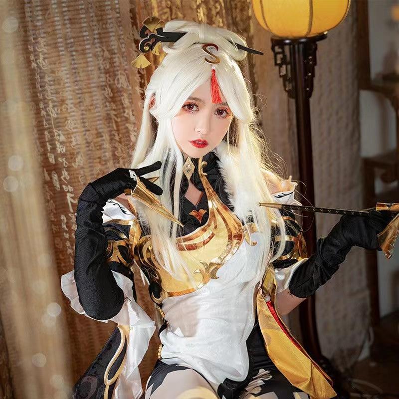 Game   NingGuang Cosplay Costume Wig Anime Halloween Party Cheongsam Dress Girl Halloween Costumes Fo Women Vestido
