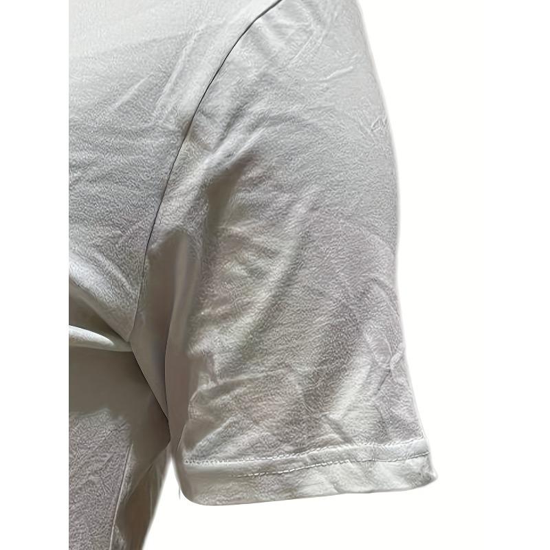 European Size Plus Size Casual T-shirt, Women's Plus Colorful Figure Print Short Sleeve Round Neck T-shirt