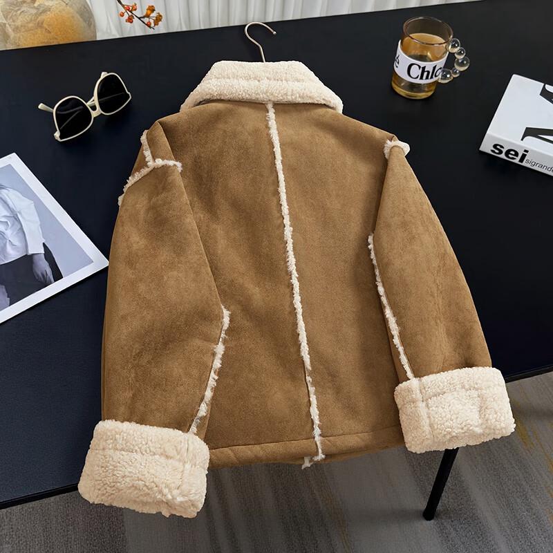 Women's Vintage Granular Fleece Spliced Jacket