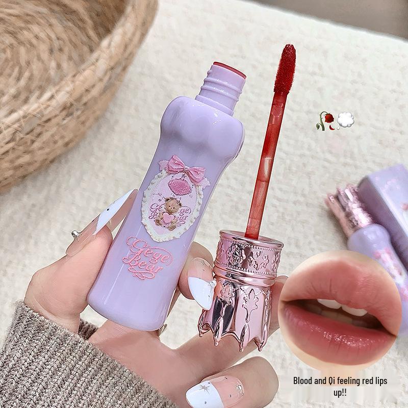 Gegebear Seidenvelours Lippen-Schlamm: Langanhaltender, Antihaftender, Aufhellender Lipgloss.