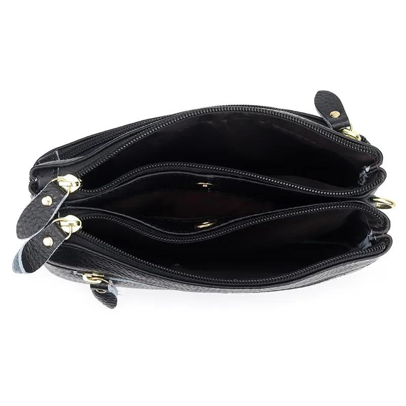 Borsa a tracolla da donna in vera pelle Piccole borse a spalla Borsa a pochette da polso casual Borse a messenger di grande capacità per donna