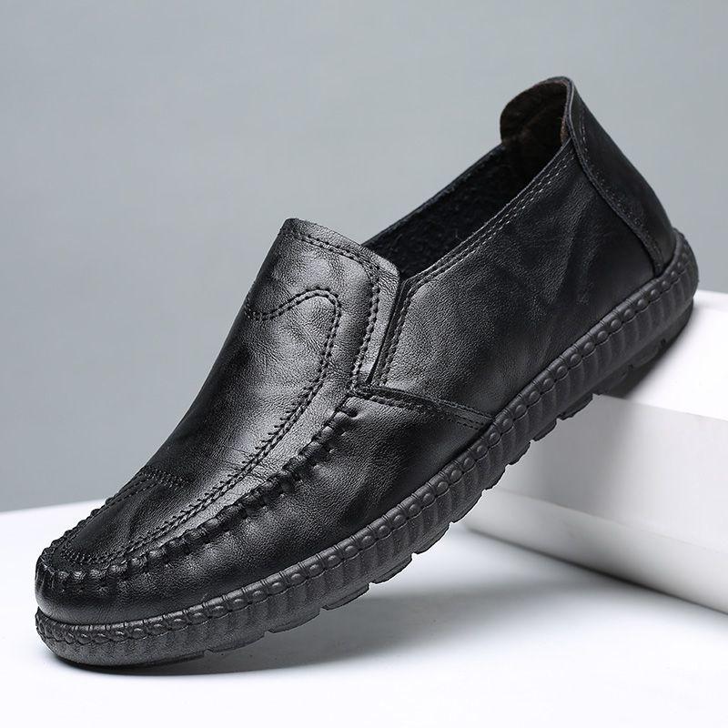 

Plain Flat Men s Leather Shoes Slip-on Legitimate Adults New In Promotion Sale Size 44 2025 Pu Male Casual Shoe Classic 44