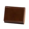 Flying Horse Men's Tri-fold Compact Wallet, Made In Japan with Genuine Cordovan Leather (Brown)