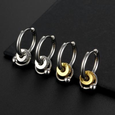 1 pieza de pendientes de múltiples capas, anillo punk, hip hop, personalidad, regalo, acero de titanio, genial, simple
