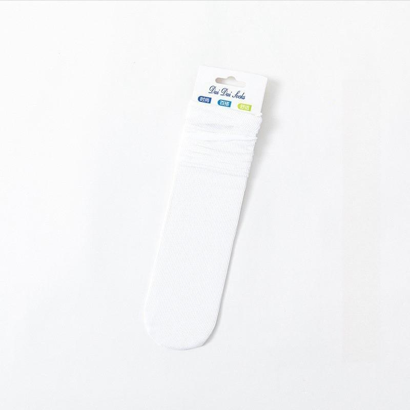 Mid-calf Pile Stockings for Women, Spring and Summer, Cool and Breathable, Cold Ice Stockings, Boneless, High-elasticity, White Ice Silk Stockings