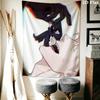 Rose And Champagne Anime Wall Tapestry Aesthetic Wall Hanging Printed Fabric Blanket Decorative Tapestries for Bedroom Living Room Home Decor