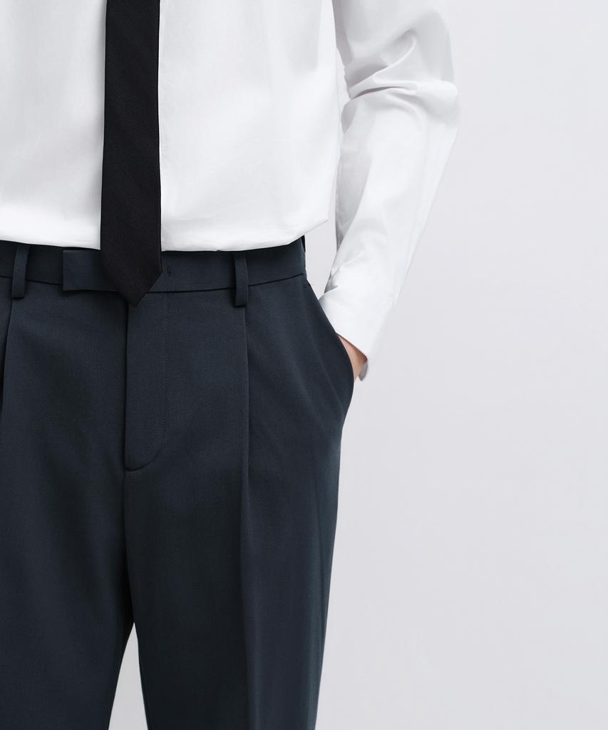 MUSINSA STANDARD Wide Hidden Banding Slacks [Iron Gray]