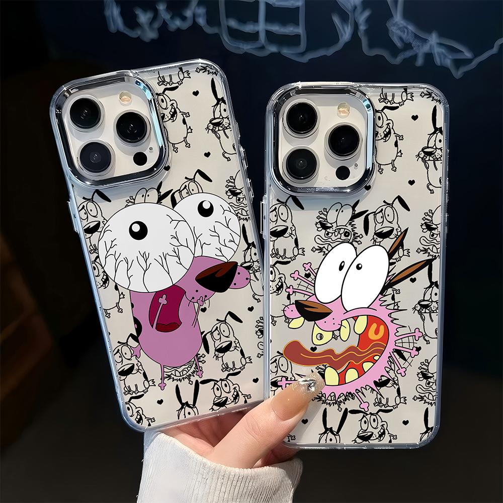 HOT CARTOON COURAGEOUS CUTE C-cowardlys Dog Phone Case for Samsung Galaxy S25 S24 S23 S22 S21 S20 Note20 Ultra Edge Plus 4G 5G
