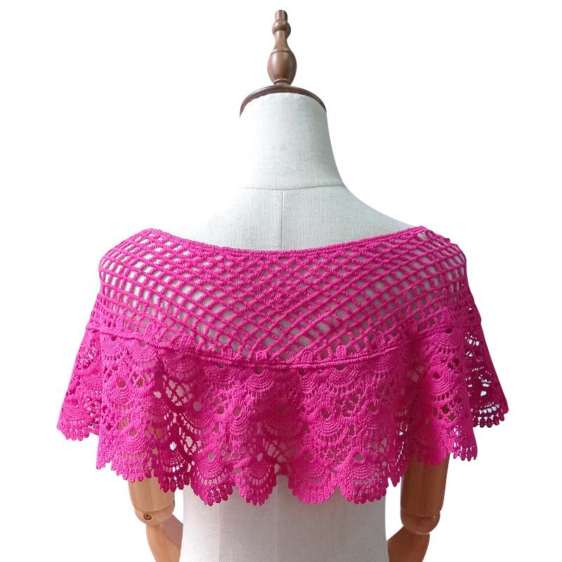 Shawl Women'S Fashion Coat Short Lace Crochet Hollow Leak-Proof Chest Four-Season Small Vest Thin Smock