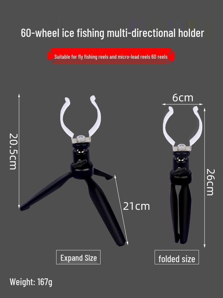 Folding Ice Fishing Rod Holder - Adjustable Winter Rod Stand & Support Frame