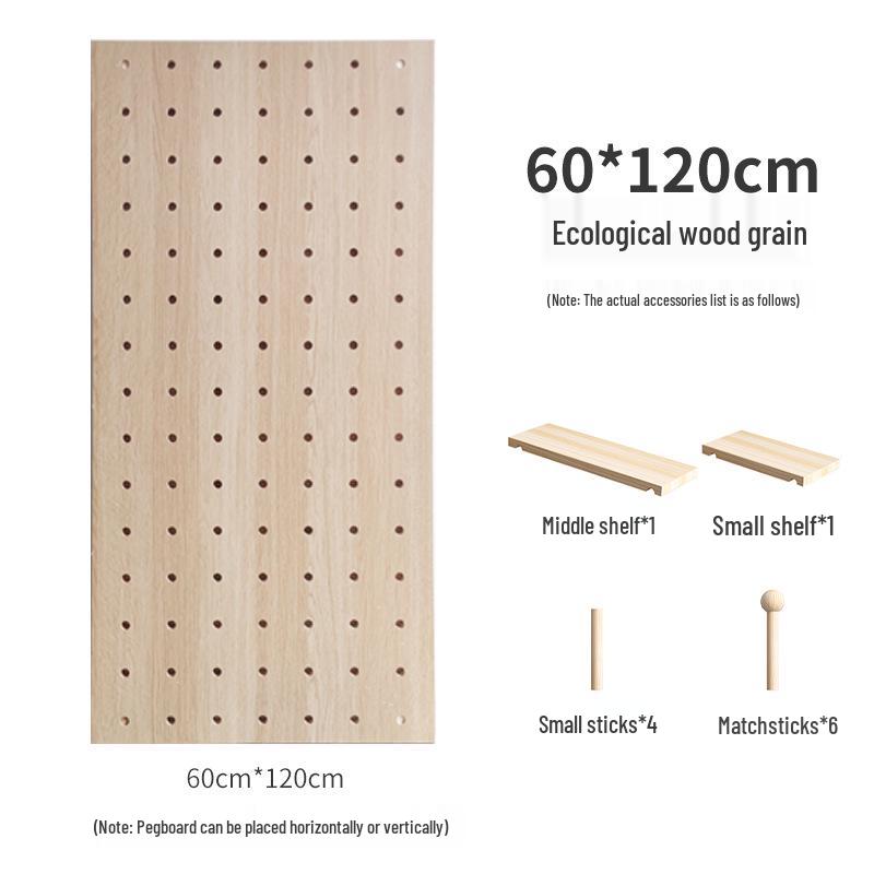 Solid Wood Pegboard Rack: Wall-Mounted & Desktop Storage Display for Entrance Hallway