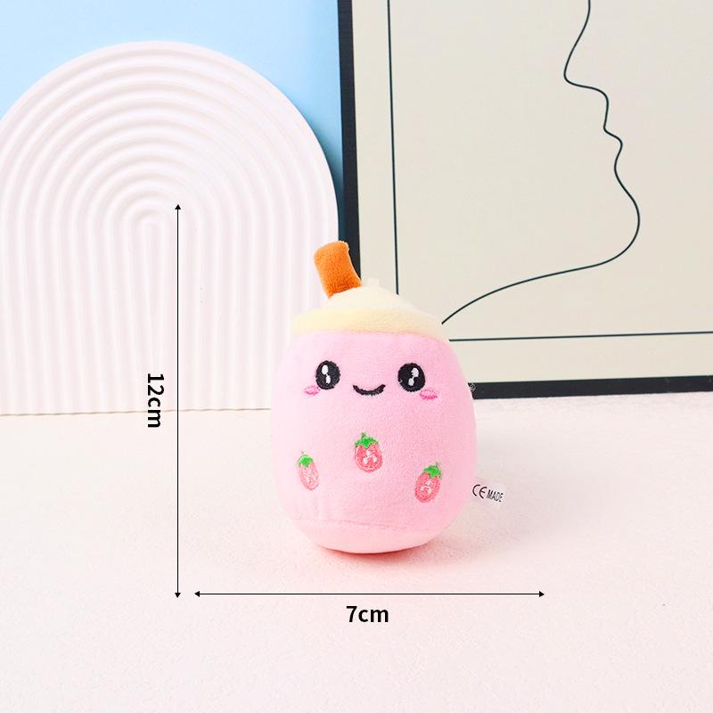 Fruit Bubble Tea Plush Keychain - Cute Gift Doll for Claw Machines & Weddings