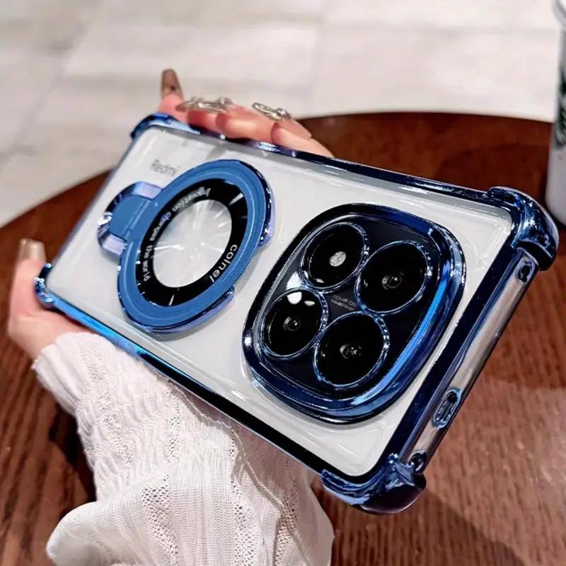 Transparent Shockproof Magnetic Bracket  Phone Case For Honor Magic 7 Lite X9C X9A X9B X6A X6B X8B X8C X7A Soft Silicone Cover
