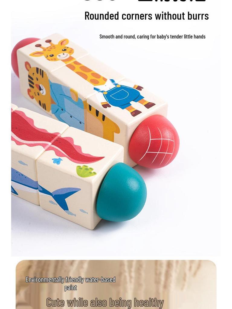 Rotating Building Blocks Puzzle for Kids Ages 3-6: Educational Toy for Parent-Child Interaction with Large Particles