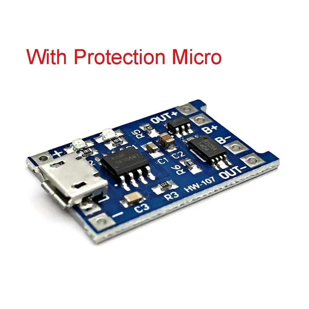 5V 1A Micro USB 18650 Type-c Lithium Battery Charging Board Charger Module+Protection Dual Functions TP4056 18650