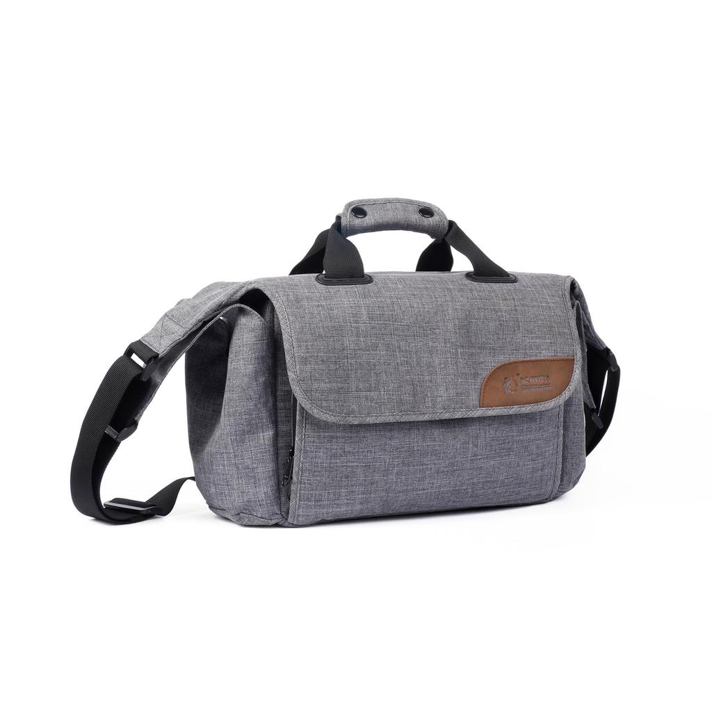 Camera Bag Gray Shoulder Bag Capacity 7L Compatible with Interchangeable Lens Cameras Water Repellent External 38 X 18 X 23 Cm Large Side Pockets 4