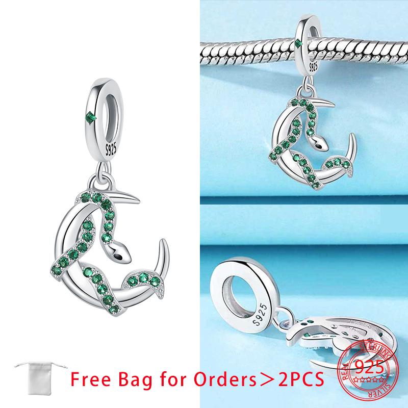 Exquisite Elegant Copper Snake Charms Beads Fit Bracelet Necklace Accessories Bead Jewelry Making Fine Jewelry Gift