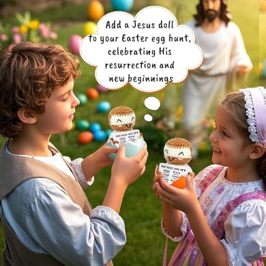 

Мини Позитивные Вязаные Крючком Животные Подарки Иисуса Наполнители для Пасхальной Корзины Христианские Подарки для Женщин Мужчин Религиозные Духовные Вера Библия United States