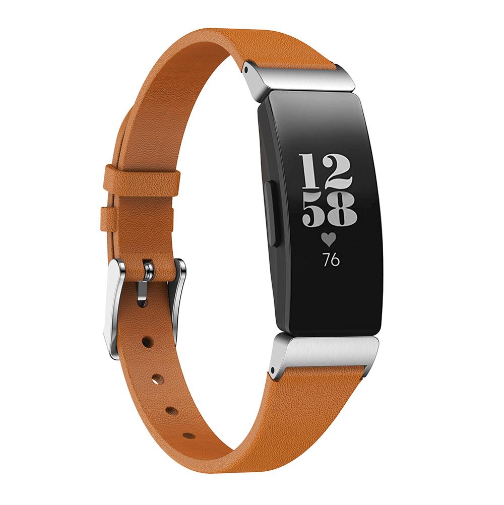 

Single Tour Genuine Leather Watch Strap for Fitbit Inspire/Inspire HR Brown