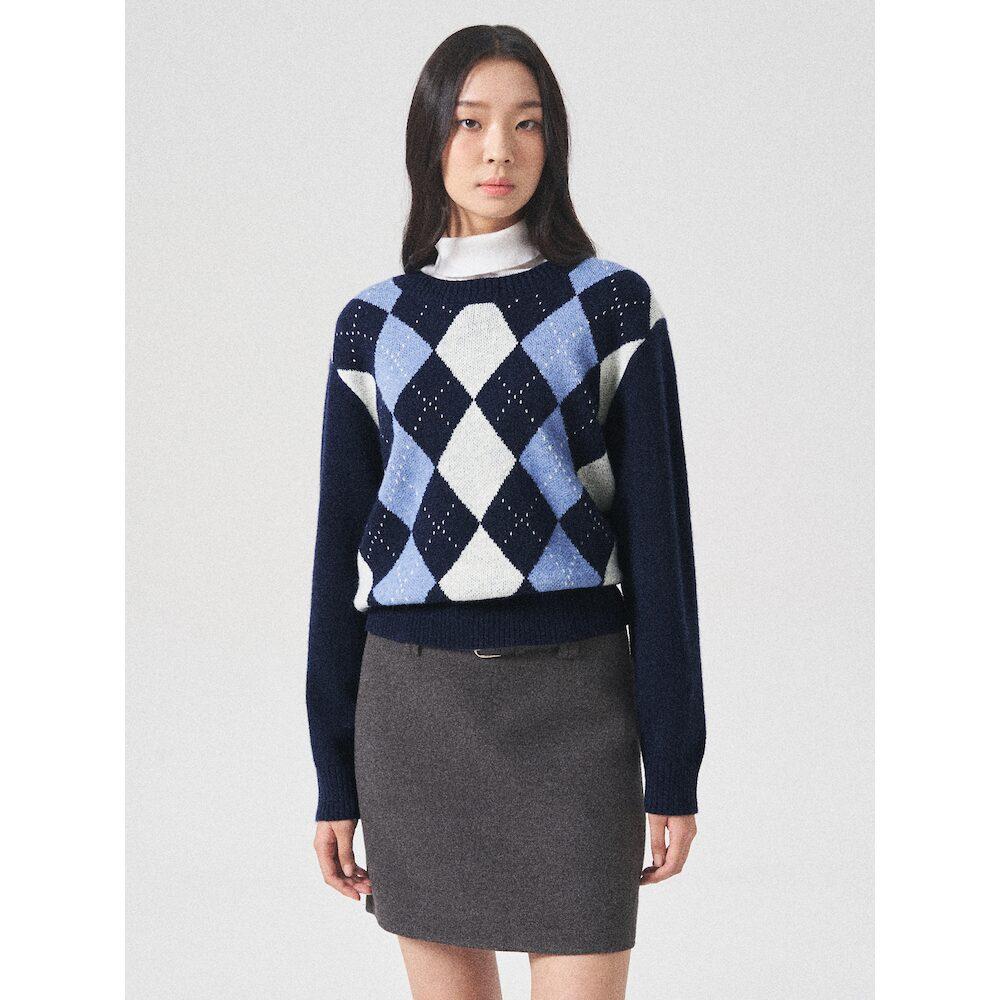 8Seconds Argyle Pullover Navy Navy/S
