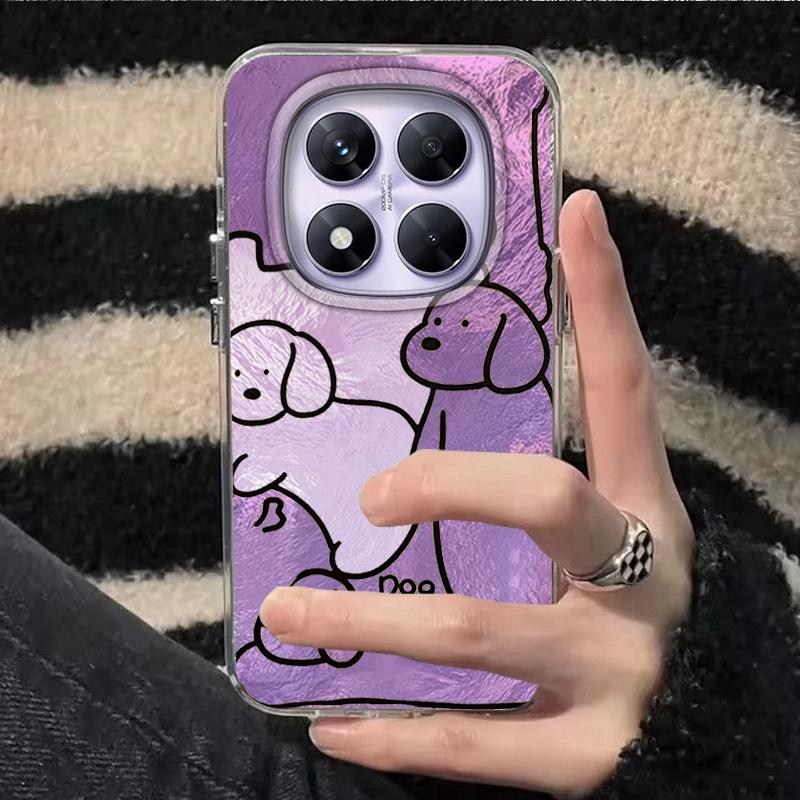 Couple Funny Dog Line Girls Vortex Texture Phone Case For Xiaomi Poco X3pro X5 M6 X6 X3 NFC M5s M6 Pro Shockproof Fundas Shell Back Women Cover