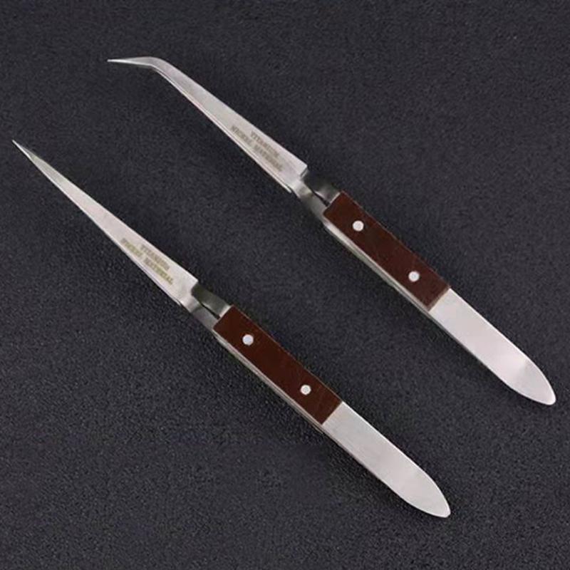 Crosses Lock Soldering Tweezer Auto Closing Jewelry Welding Craft Repair Hand Tool Heat Resistant Clamp Clip Pointed Tip