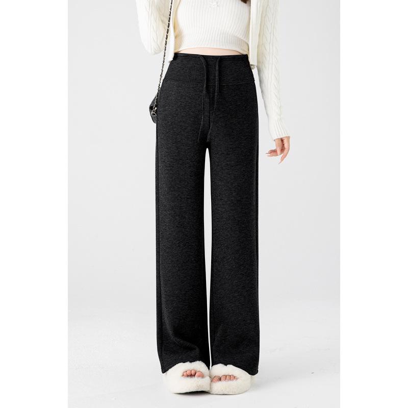 

Versatile Maternity Wide-Leg Drape Pants with Plus Velvet 3XL чорний