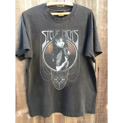 Retro 90s Stevie Nicks Fleetwood Mac Short Sleeved Mens Cotton Tshirt Summer Unisex Casual Tshirt
