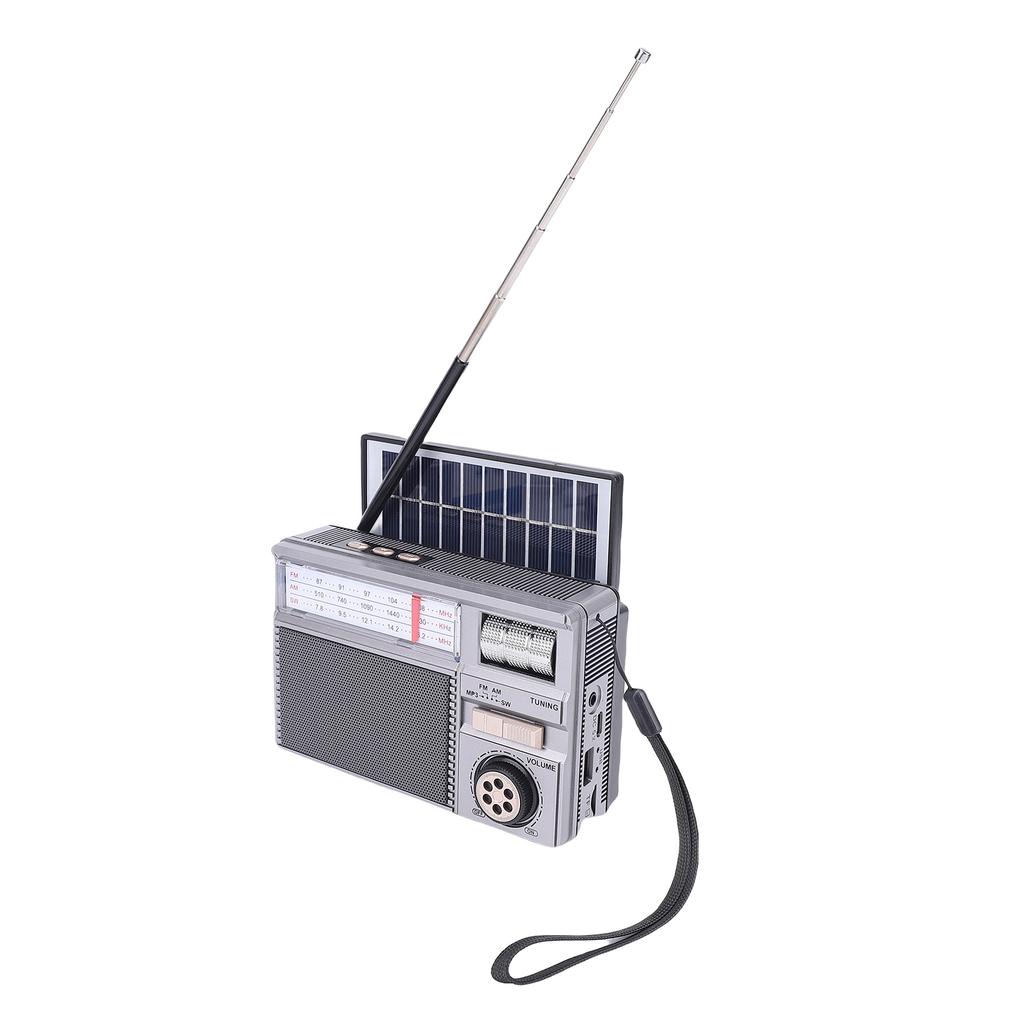   Solar Radio Portable AM FM SW Radio Support Rechargble Battery and Solar Panels Power Supply for Camping Outdoor Activities