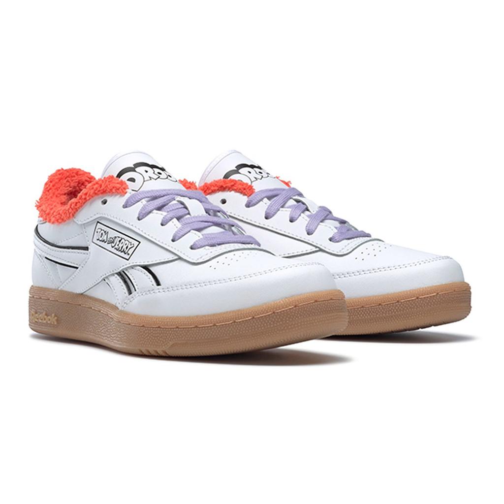 Tom&Jerry X Reebok Club C Comfortable Low Top Kids' Skateboarding Shoes Black White Red Teenagers H05218