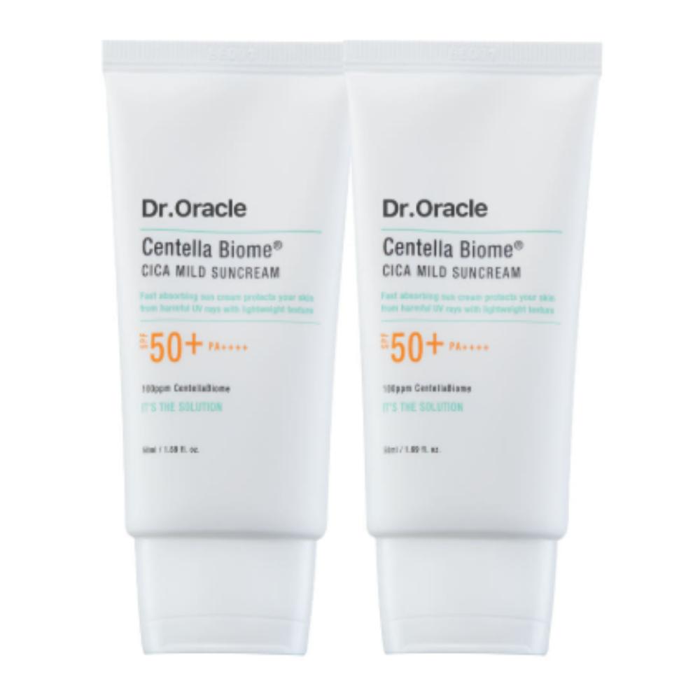 Dr. Oracle Centella Biome Cica Mild Sunscreen SPF50+ PA++++ (1+1) – Soothing Daily Sun Cream