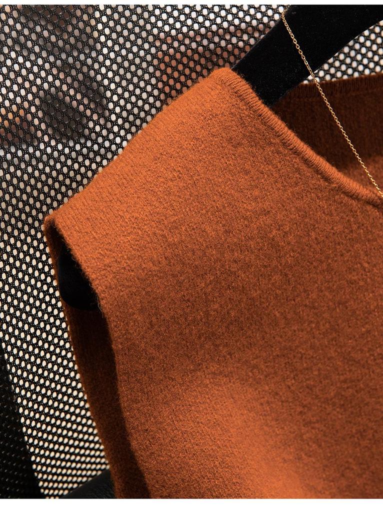 Women's 100% Pure Wool Cardigan Knit Vest - 2025 European Style High-End Autumn/Winter Layering Sweater Vest