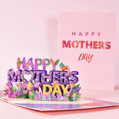 1PCs Mothers Day Cards Gift Floral Bouquet Greeting Cards Mom 3D Pop-Up Greeting Card Wife Happy Mothers Day Birthday Sympathy
